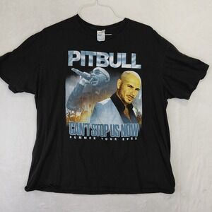 Pitbull Cant Stop Us Now Summer Tour 2022 T-Shirt Mens 2XL Black Iggy Azalea
